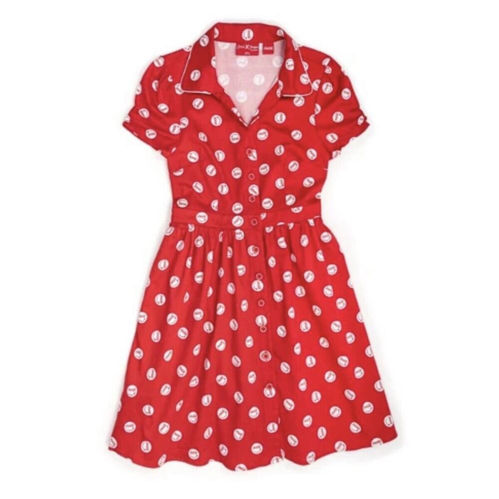 Loungefly Stitch Shoppe Coca-Cola Dress Sz XL DESY All Over Print Bottle Cap
